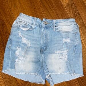 SO Light Blue Ripped Jean Shorts